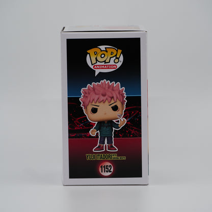 Funko Pop! Yuji Itadori (with Sukuna Mouth) #1152 - Jujutsu Kaisen | 2022 HT Expo exclusive - illustrated side of the exact boxed item