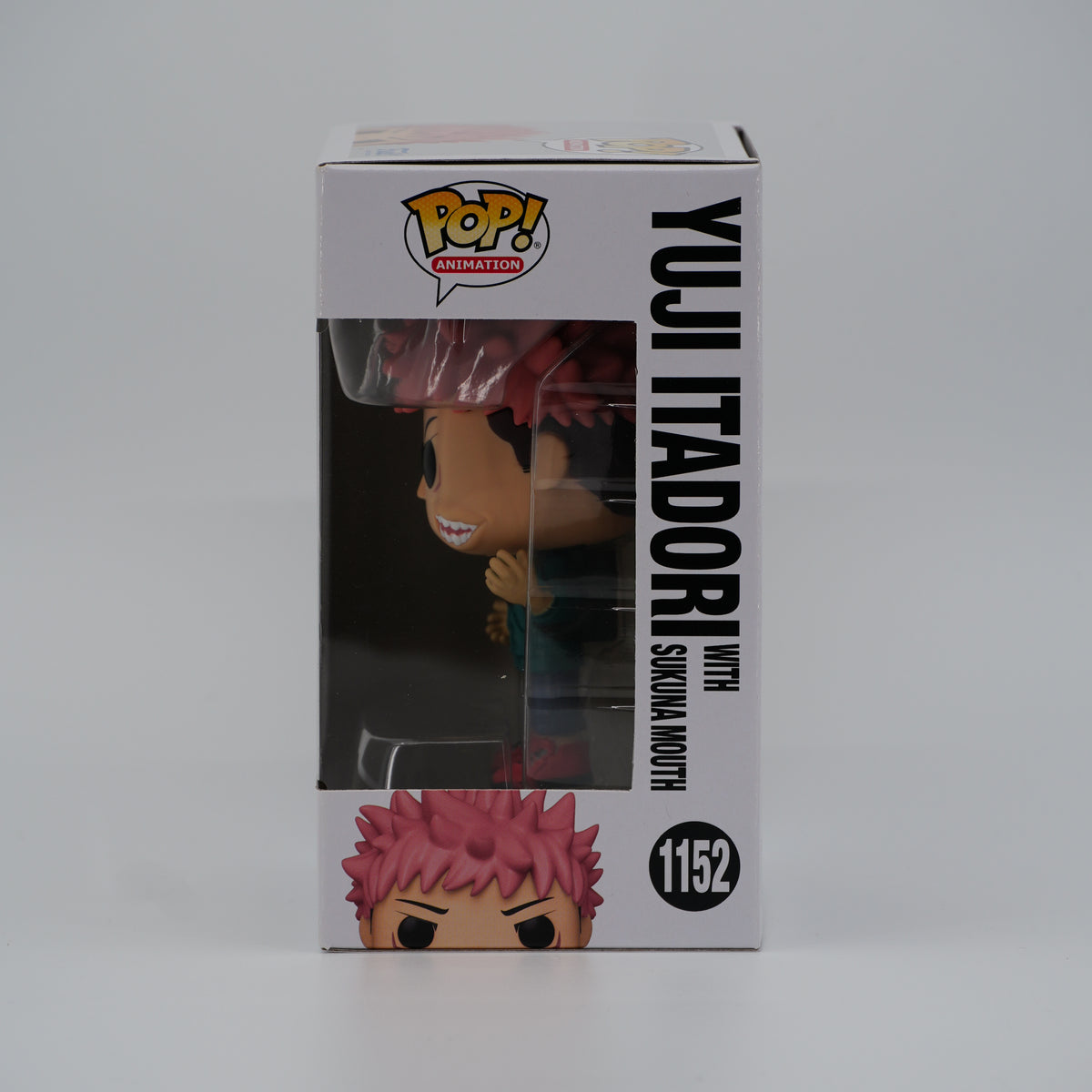 Funko Pop! Yuji Itadori (with Sukuna Mouth) #1152 - Jujutsu Kaisen | 2022 HT Expo exclusive - window side of the exact boxed item