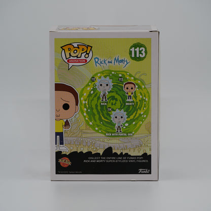Funko Pop! Morty #113 - Rick and Morty - back of the exact boxed item