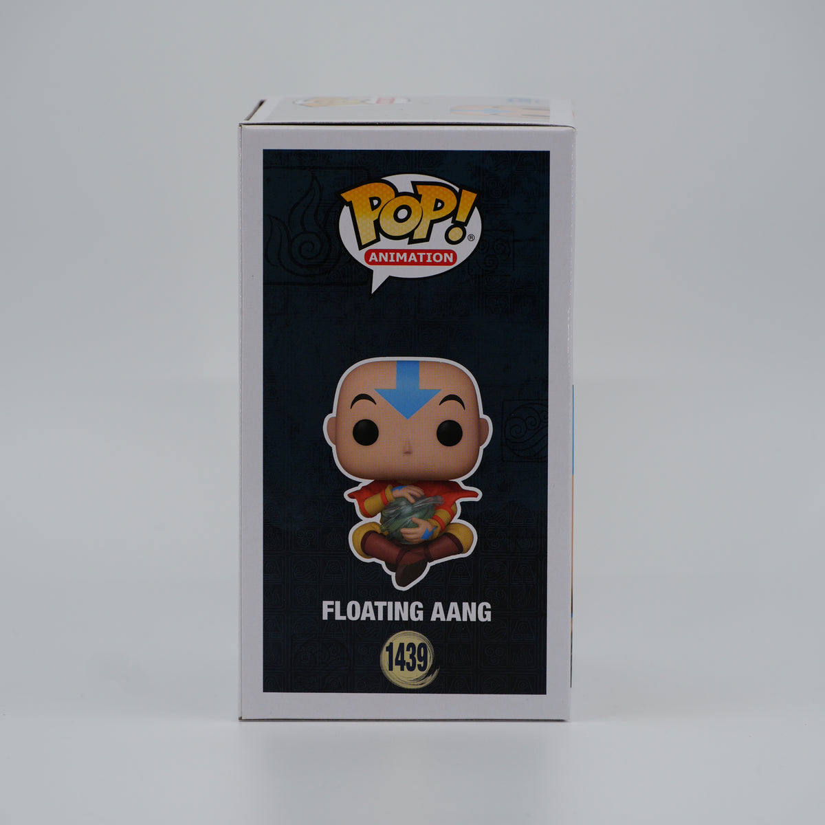 Funko Pop! Floating Aang #1439 - Avatar: The Last Airbender | Amazon exclusive; Glow in the Dark - illustrated side of the exact boxed item