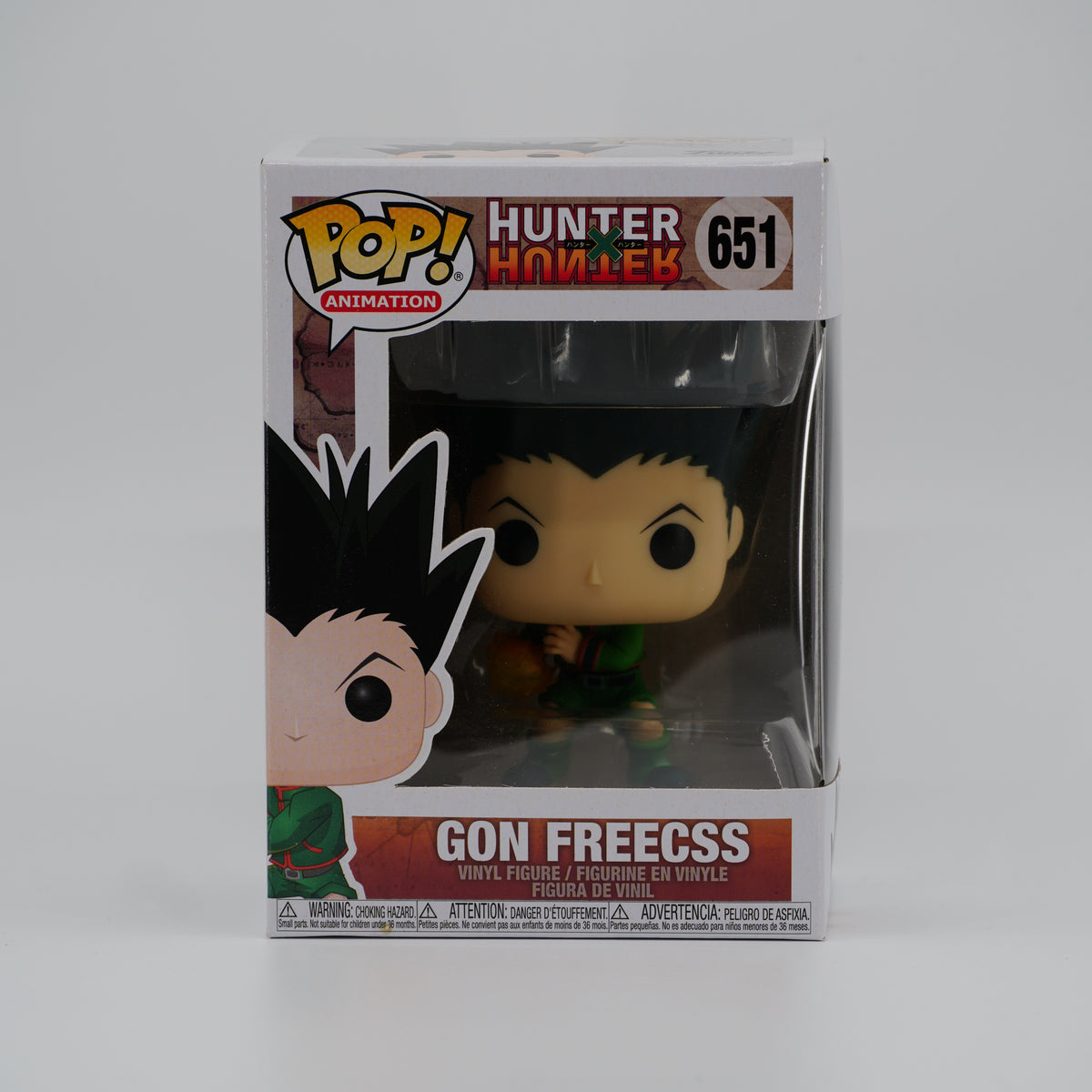 Funko Pop! Gon Freecss #651 - Hunter x Hunter - front of the exact boxed item