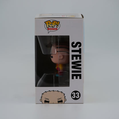 Funko Pop! Stewie #33 - Family Guy - window side of the exact boxed item