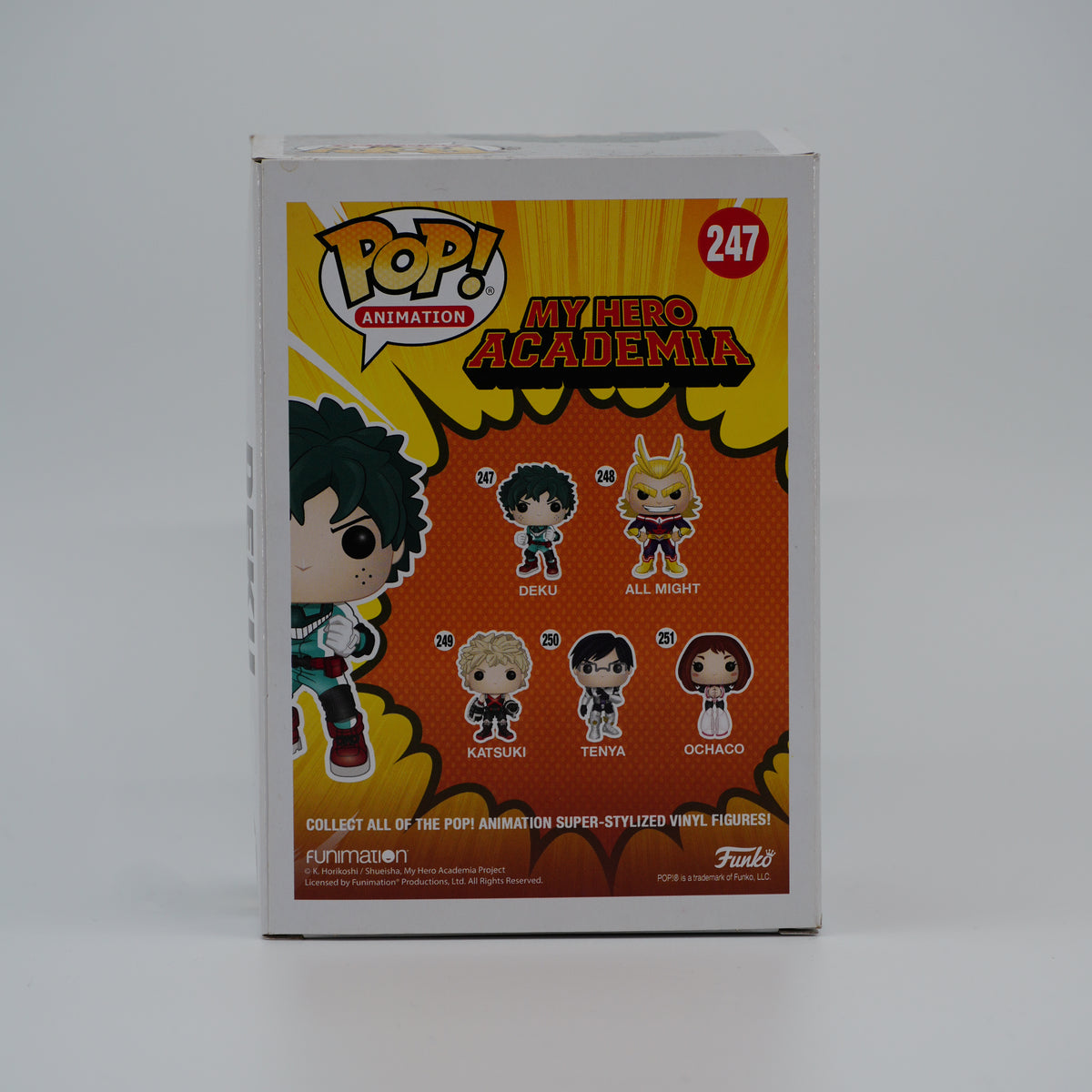 Funko Pop! Deku #247 - My Hero Academia - back of the exact boxed item