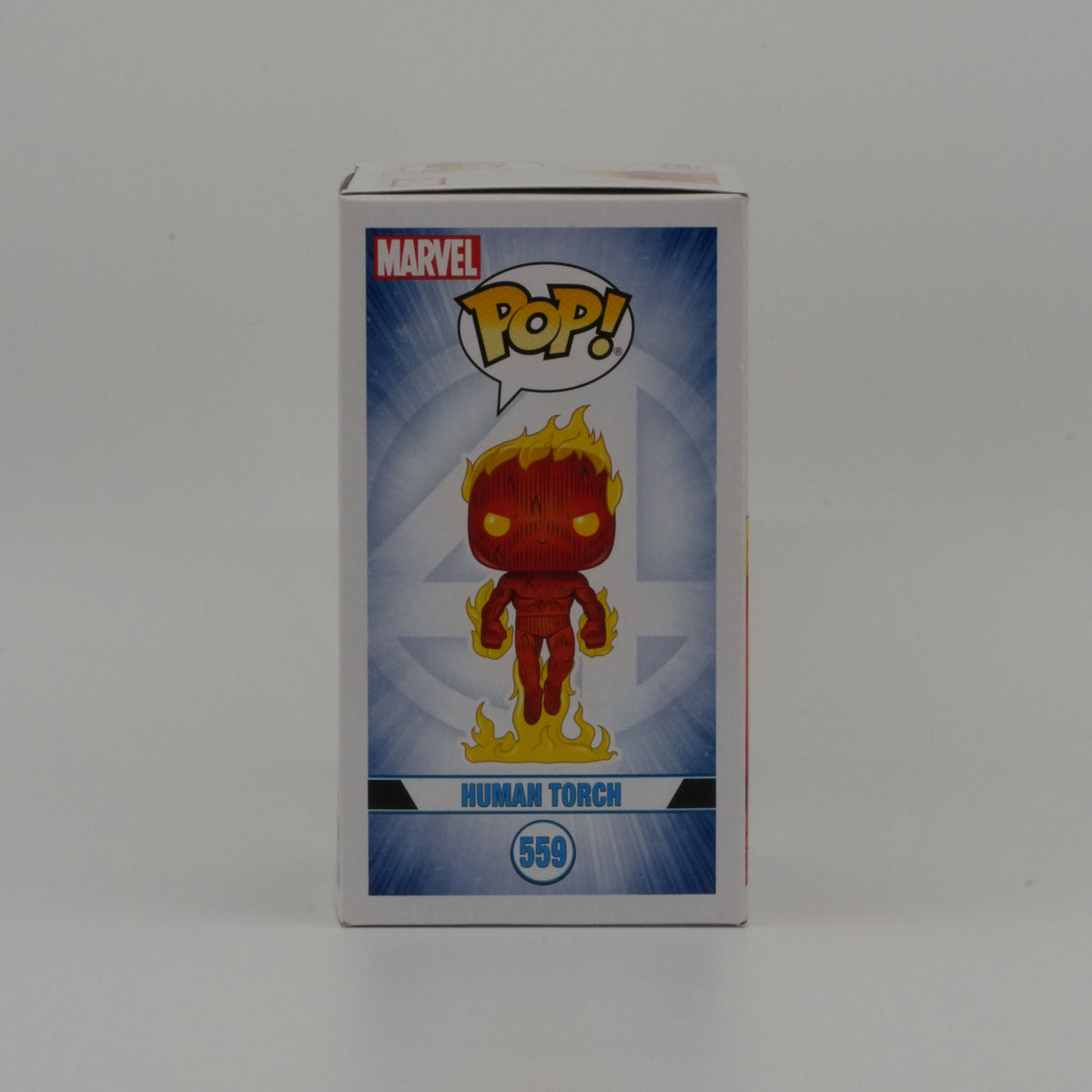 Human Torch #559, actual item, illustrated side view