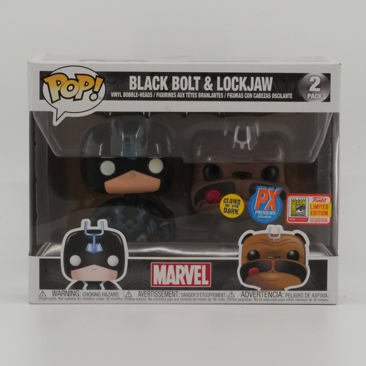 Black Bolt & Lockjaw, actual item, front view