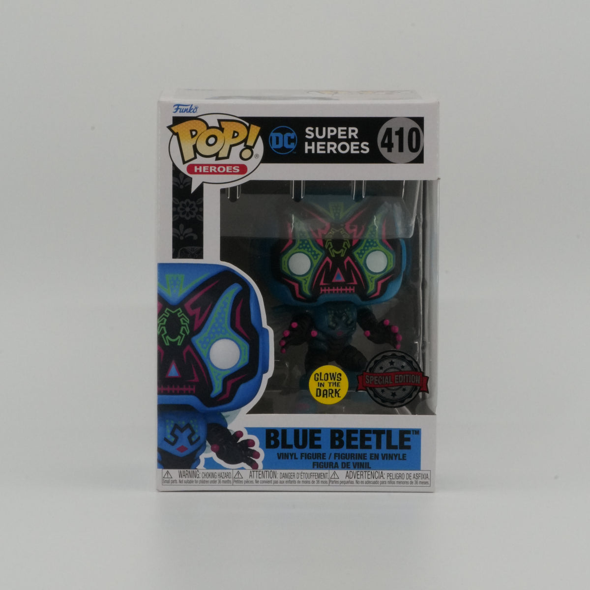 Blue Beetle #410, actual item, front view