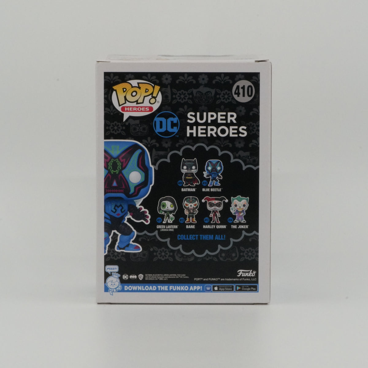 Blue Beetle #410, actual item, back view