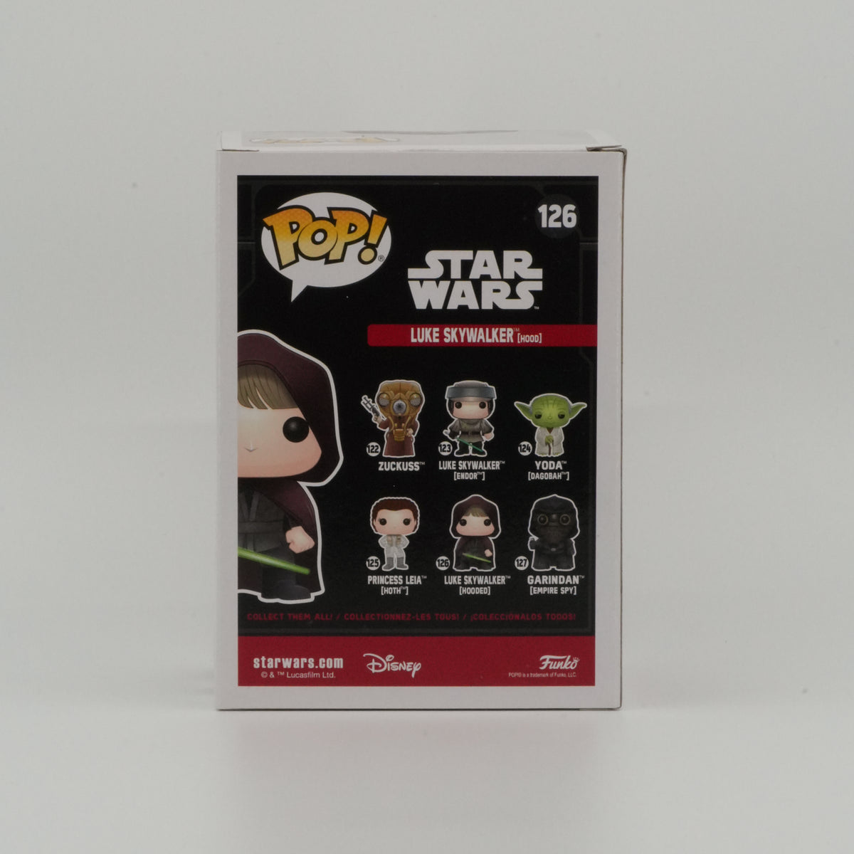 Luke Skywalker (Hood) #126, actual item, back view