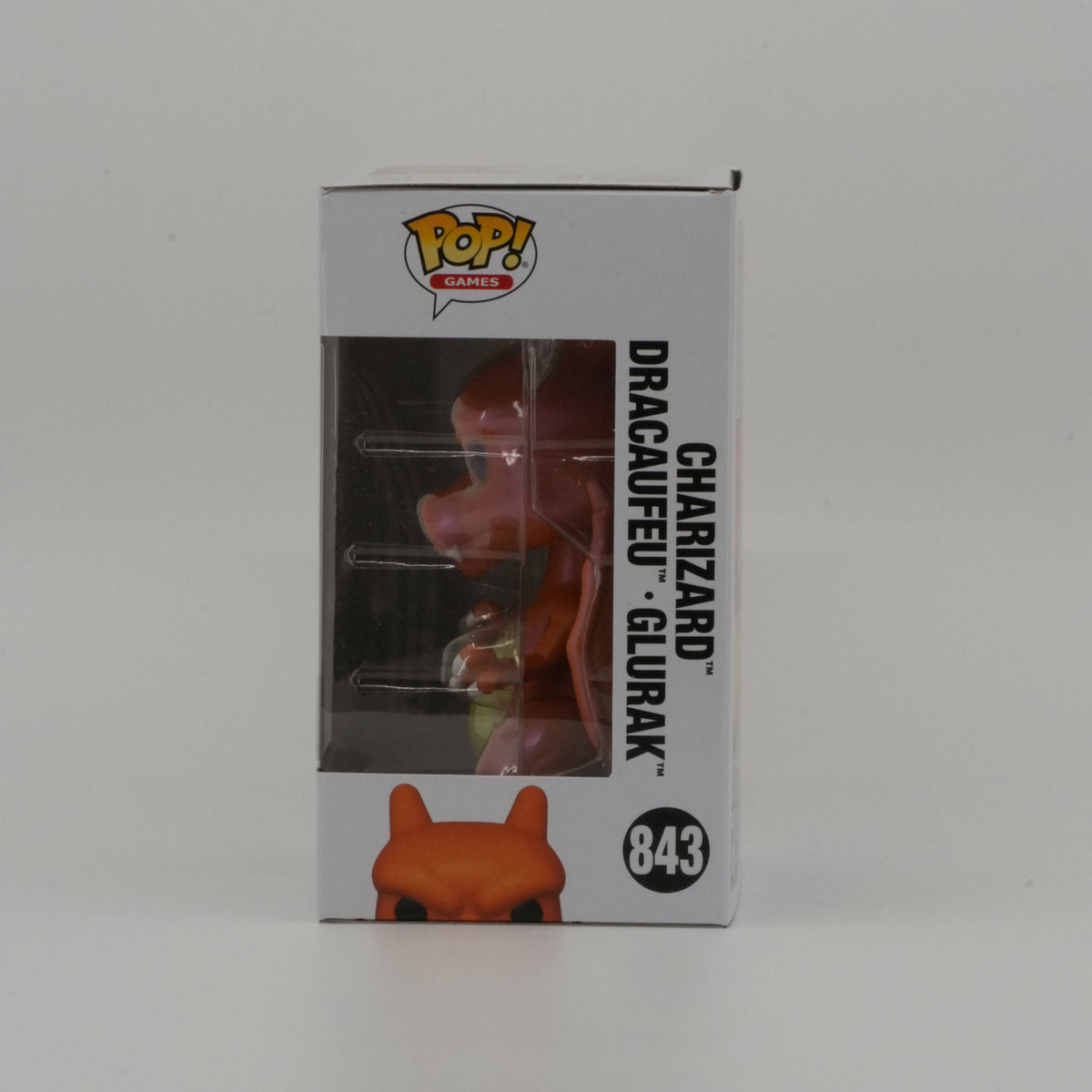 Charizard (Pearlescent) #843, representative example, window side view