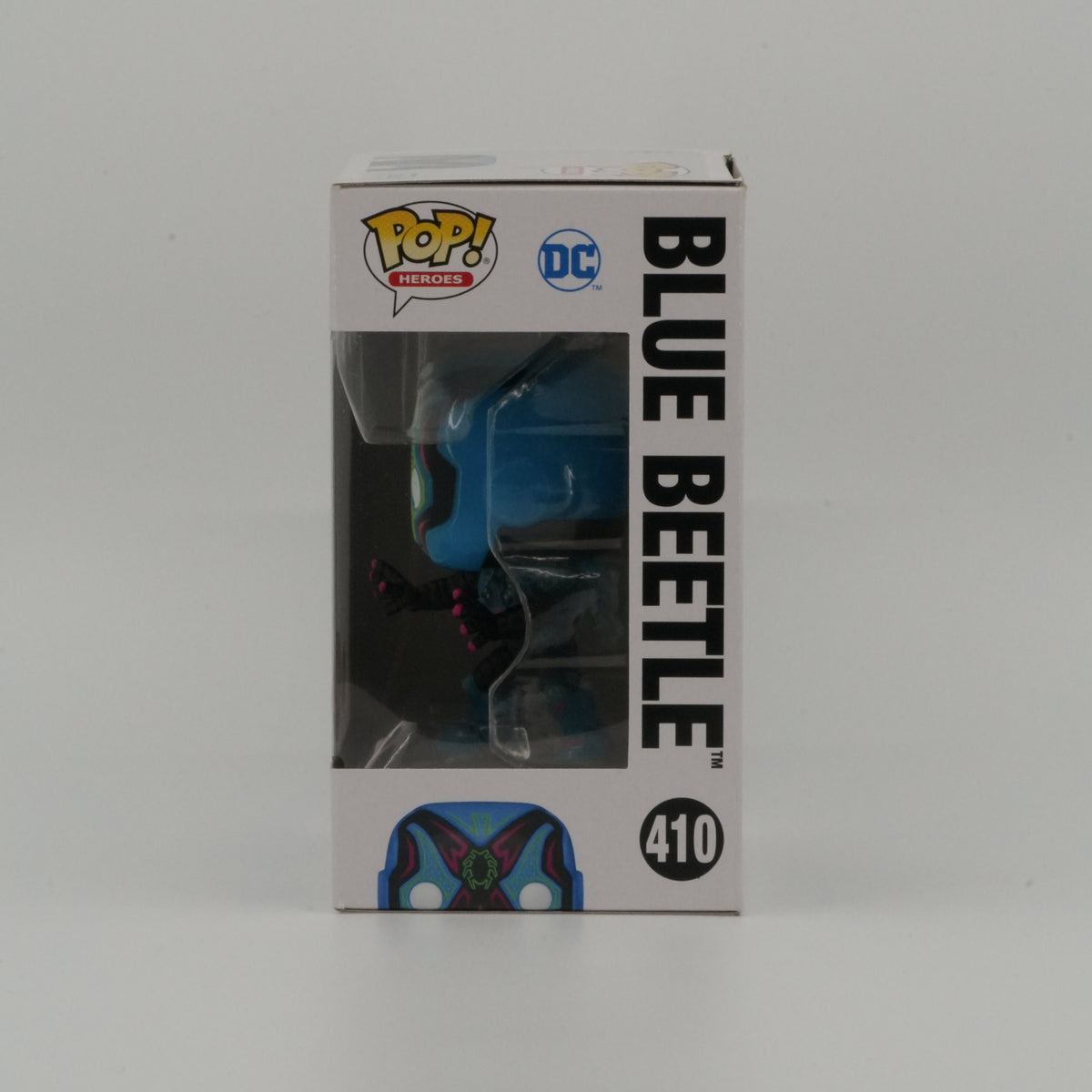Blue Beetle #410, actual item, window side view